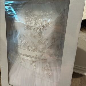 Alfred Angelo White and Cream Wedding Dress